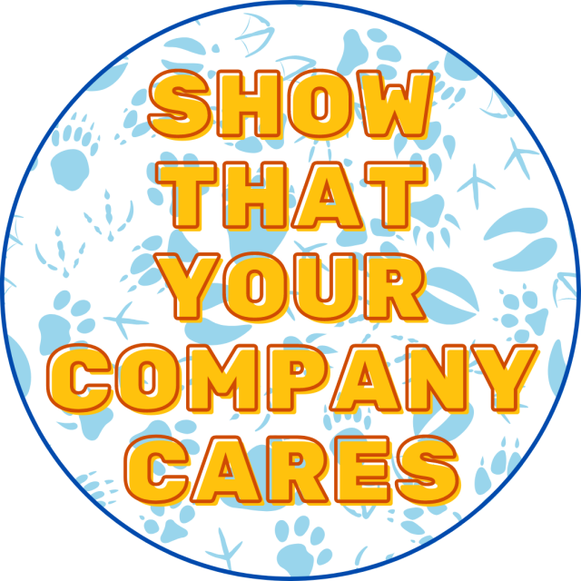 Show that your company cares written over animal tracks