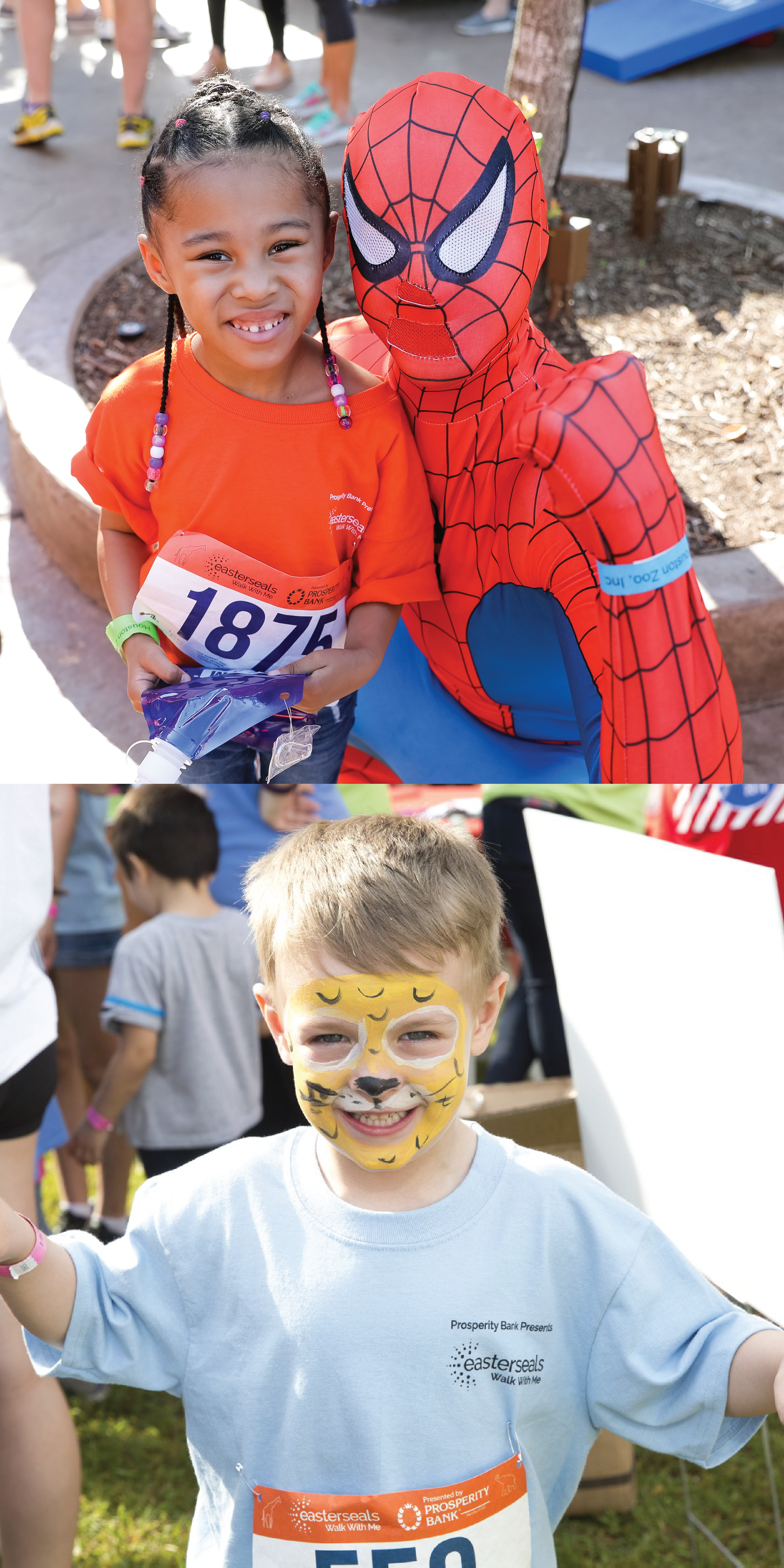 Little Girl with Spiderman and Little Boy with lion face paint at Walk With Me After Party