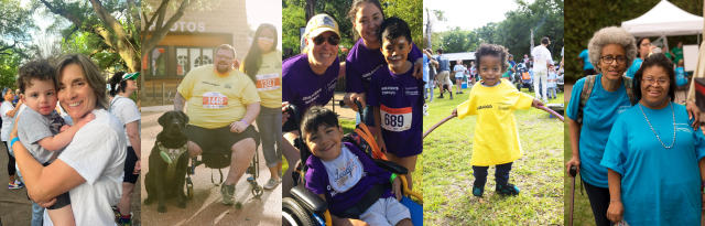 Collage of clients, families and staff members at Walk With Me