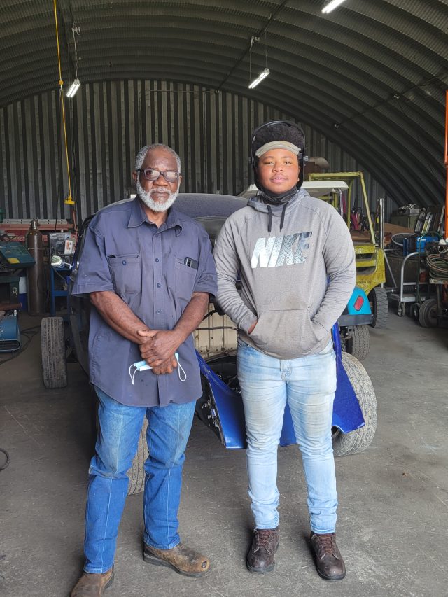 Jacobi and their mentor in the workshop