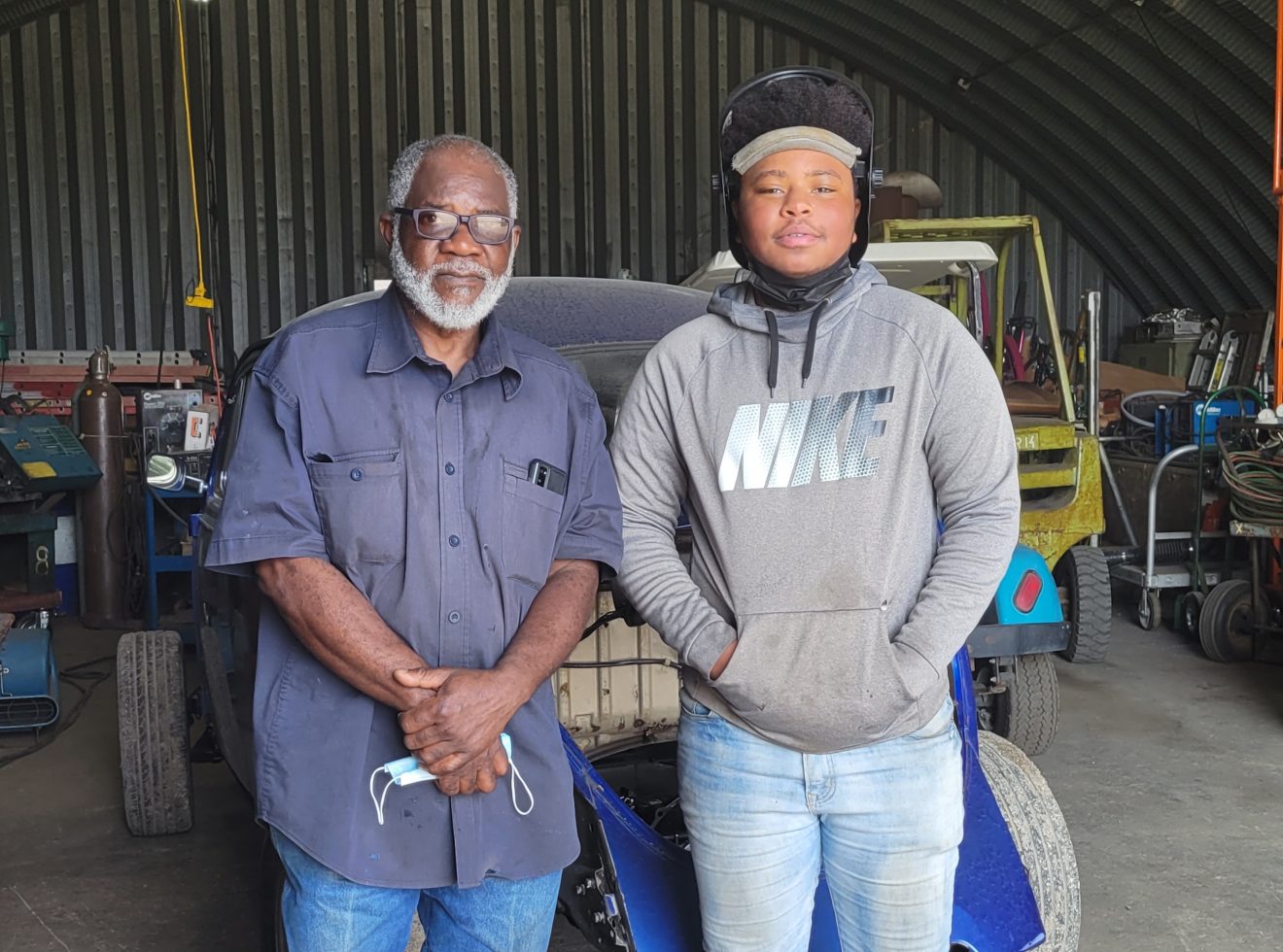 Jacobi and their mentor in the workshop